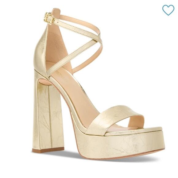 NIB Michael Kors Women's Cami Platform Sandals Gold 9M - Picture 1 of 10